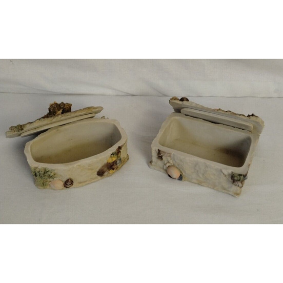 2 Resin Jewelry Trinket Box - Sea Ocean Beach Themed Boxes - Picture 1 of 5